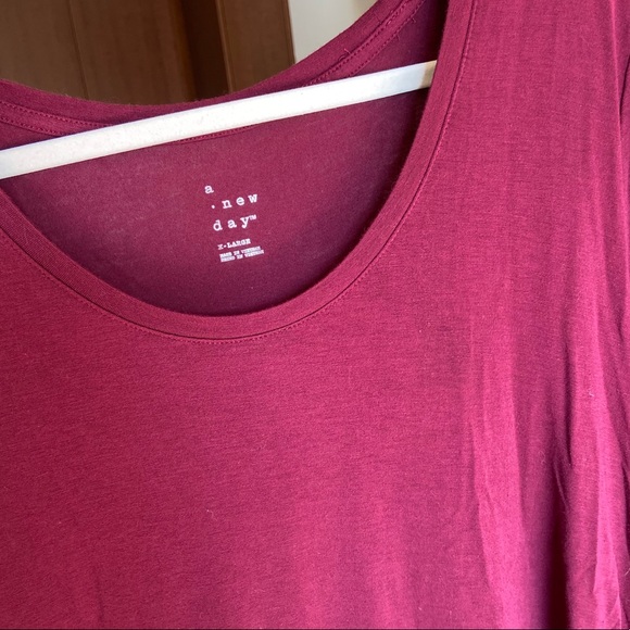Maroon Soft Flowy Tee - Picture 3 of 3